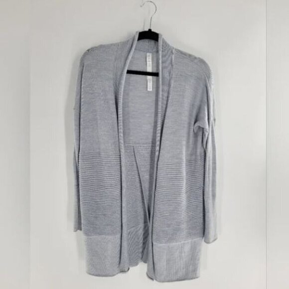 LULULEMON Wool Gray Knit Open Cardigan Sweater Size Small - Picture 1 of 4
